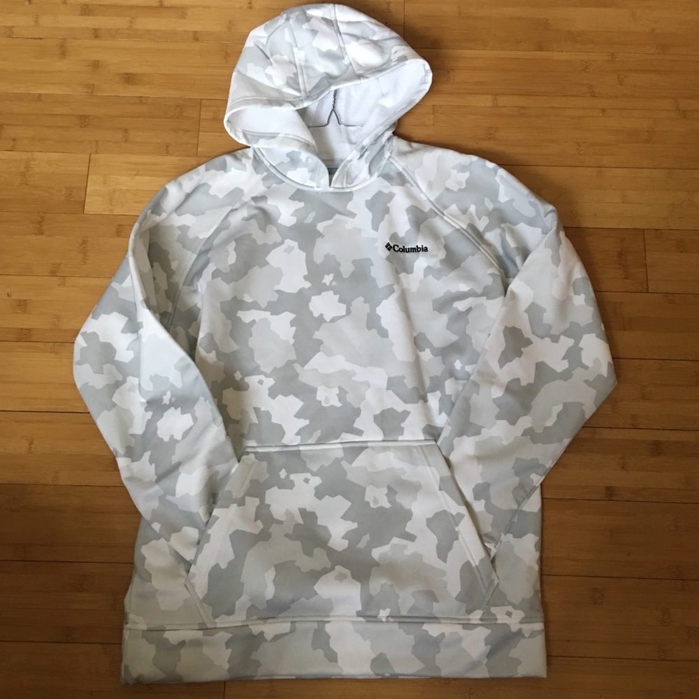 Columbia White Camo Oversized Sweatshirt Hoodie
